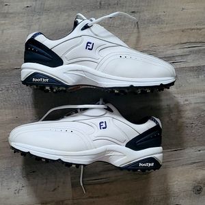 FootJoy Mens GreenJoys 45341 Soft Spike Golf Shoes White Leather 11 W